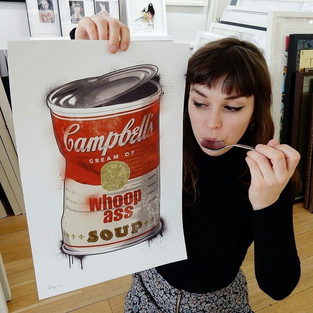 Cream of Whoop Ass soup print gets a taste test at the gallery